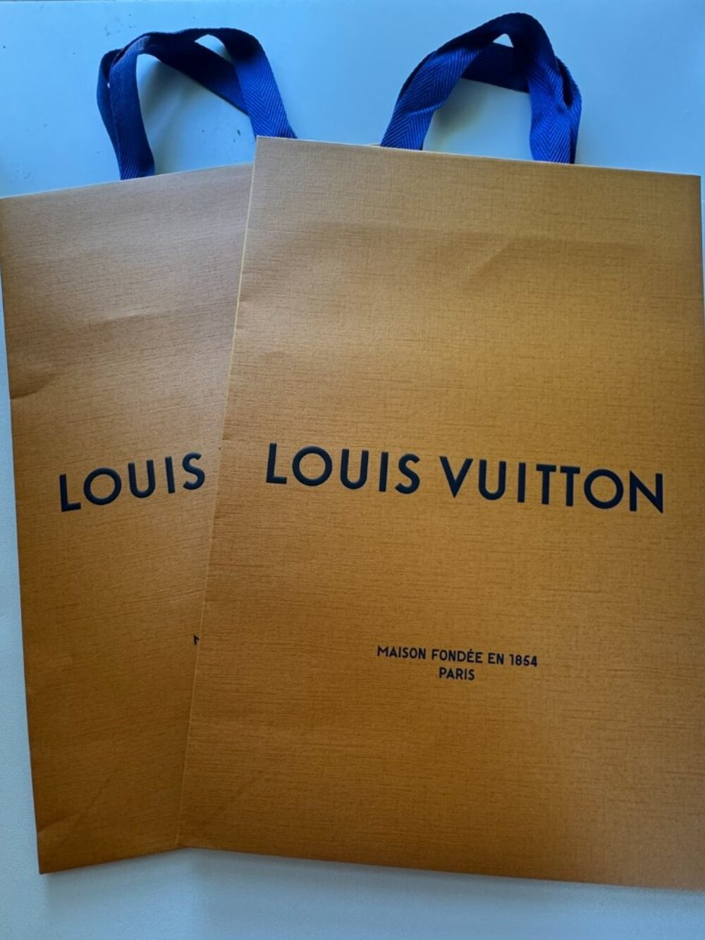Two (2) Authentic Louis Vuitton gift bags, Approx. 14" x 10" x 4.5"